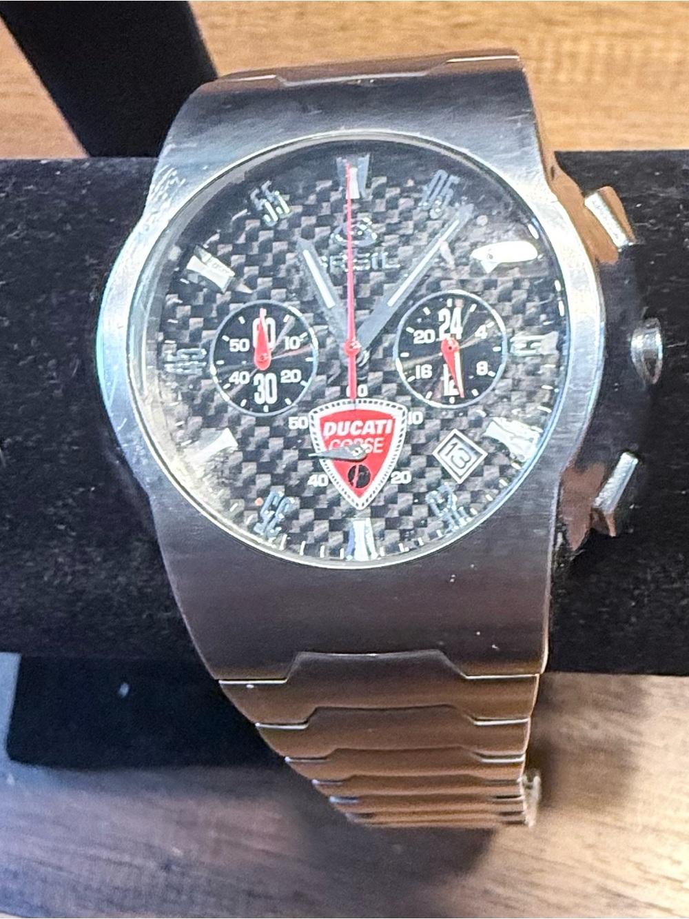 Ducati Corse Stainless Steel Chronograph Watch in Black and Silver